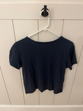 Velvet by Graham & Spencer Navy Short Sleeve Crewneck Tee